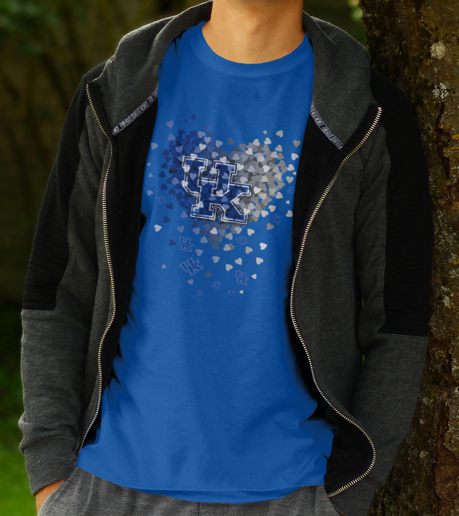 Kentucky Wildcats Uk Hearts Blue T-Shirt
