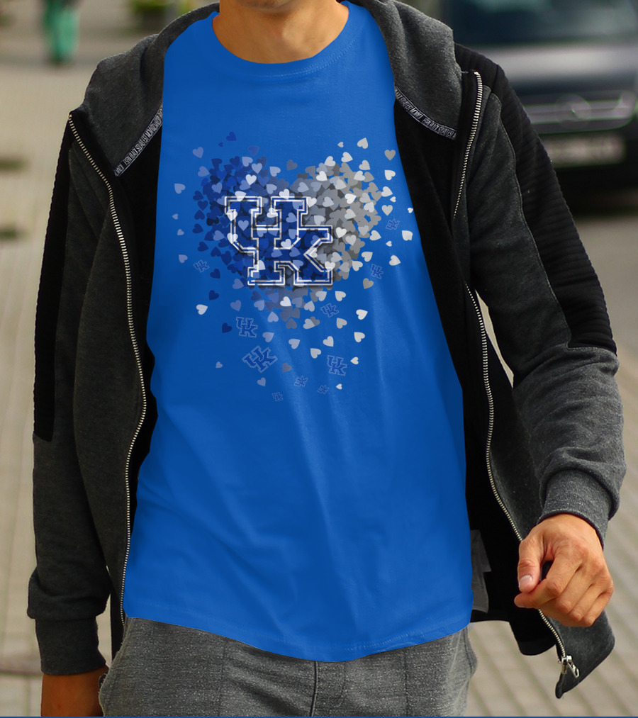 Kentucky Wildcats Uk Hearts Blue T-Shirt