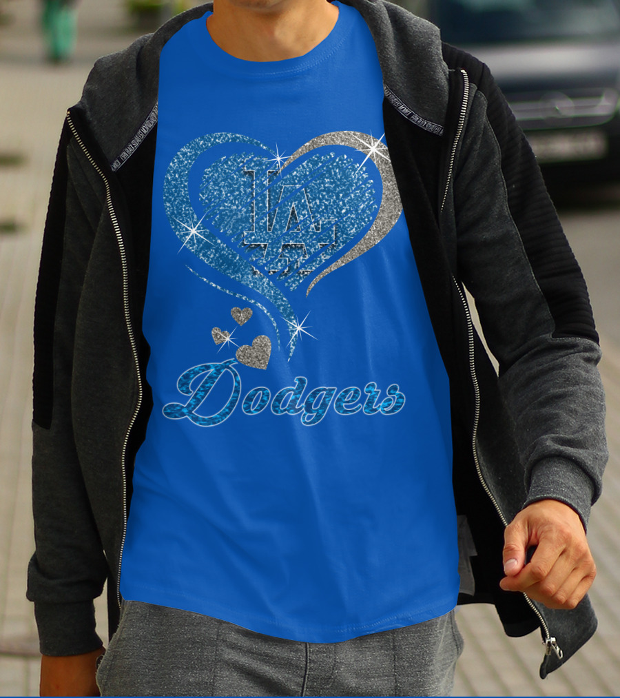 Los Angeles Dodgers Heart Logo Mlb Fan T-Shirt