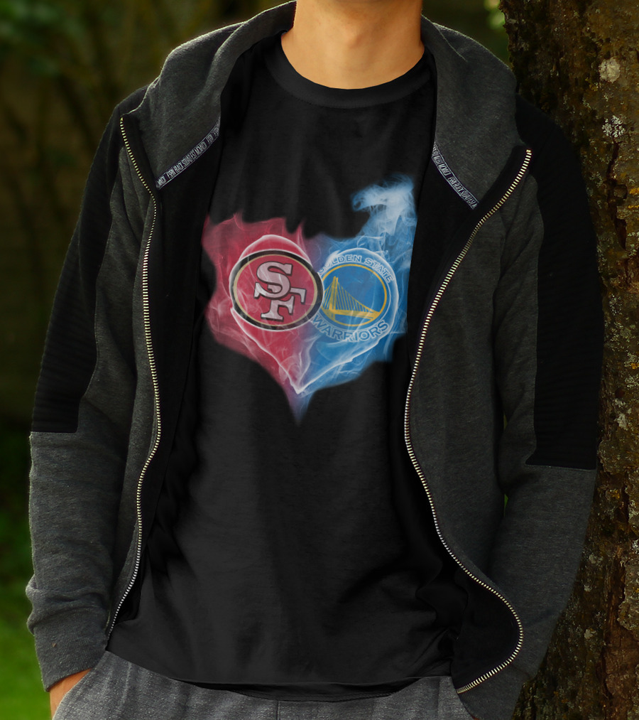 San Francisco 49ers Golden State Warriors Heart Fusion T-Shirt