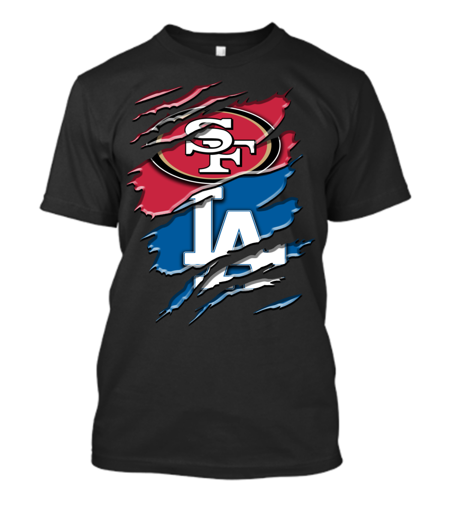 San Francisco Sf La Dodgers Claw Marks Rah T-Shirt
