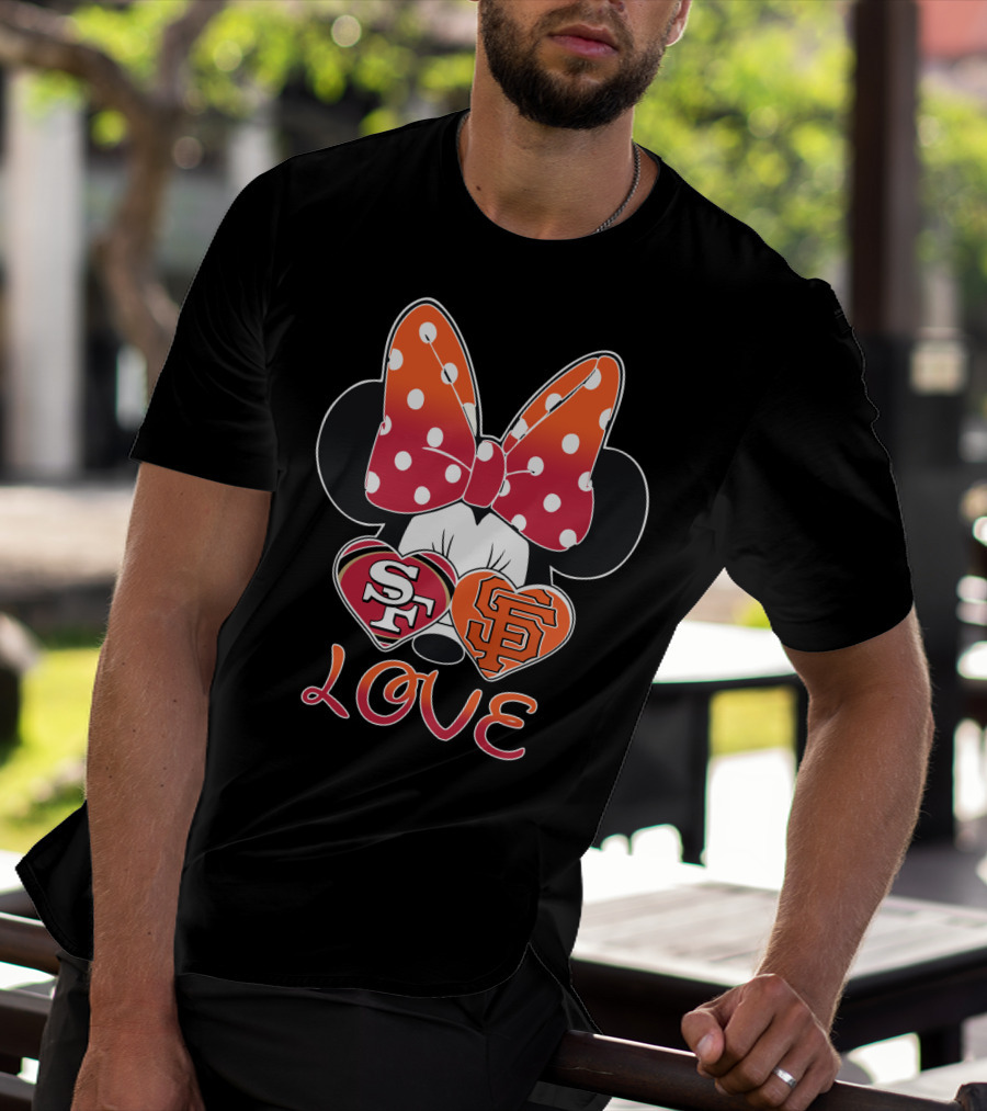 Minnie Mouse Love Sf 49ers Giants Hearts T-Shirt
