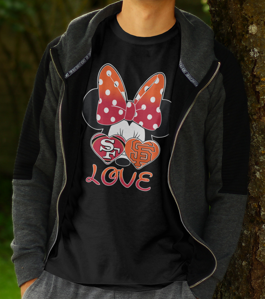 Minnie Mouse Love Sf 49ers Giants Hearts T-Shirt