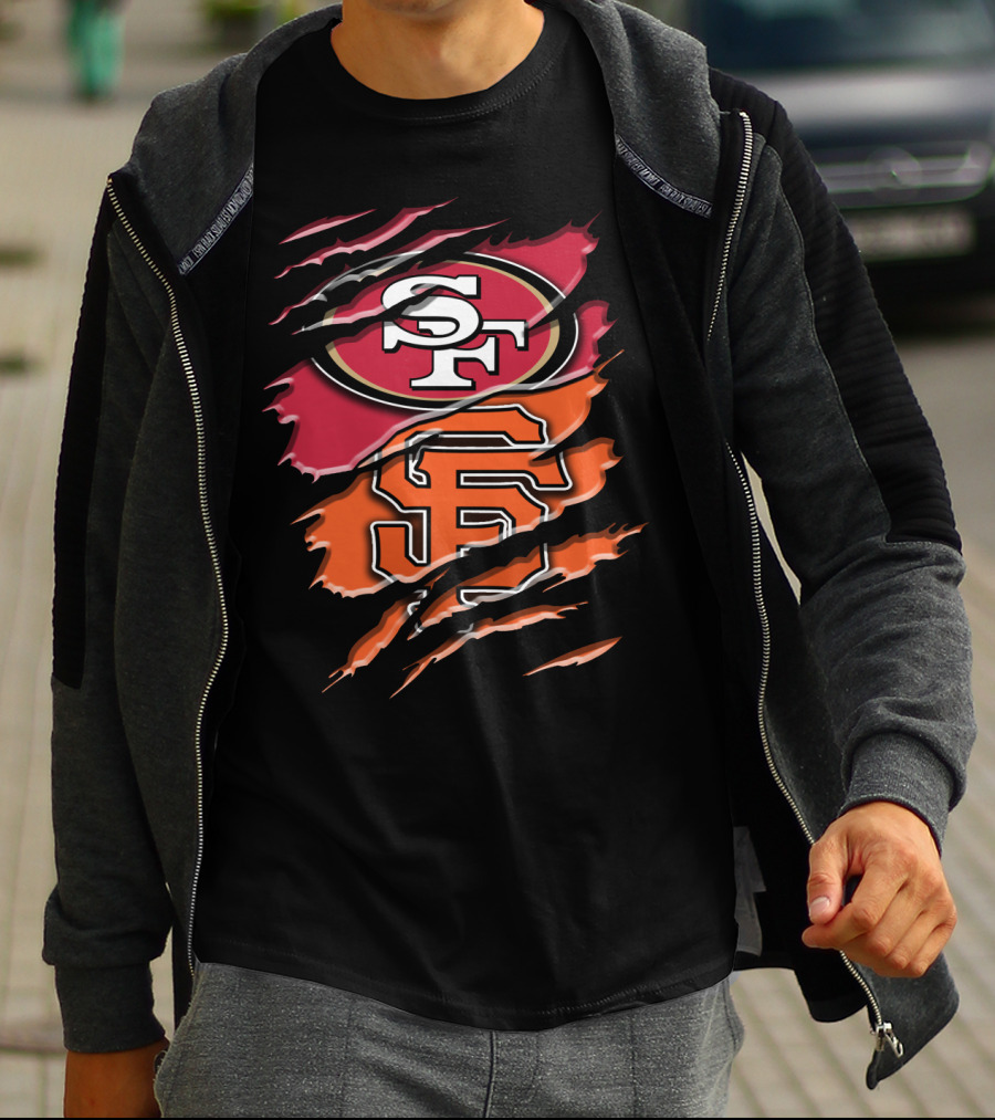 San Francisco 49ers Giants Ripped T-Shirt