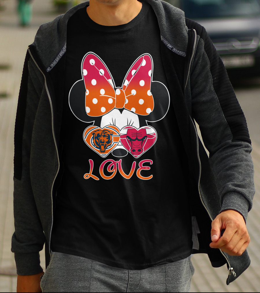 Minnie Mouse Chicago Bears Bulls Love T-Shirt