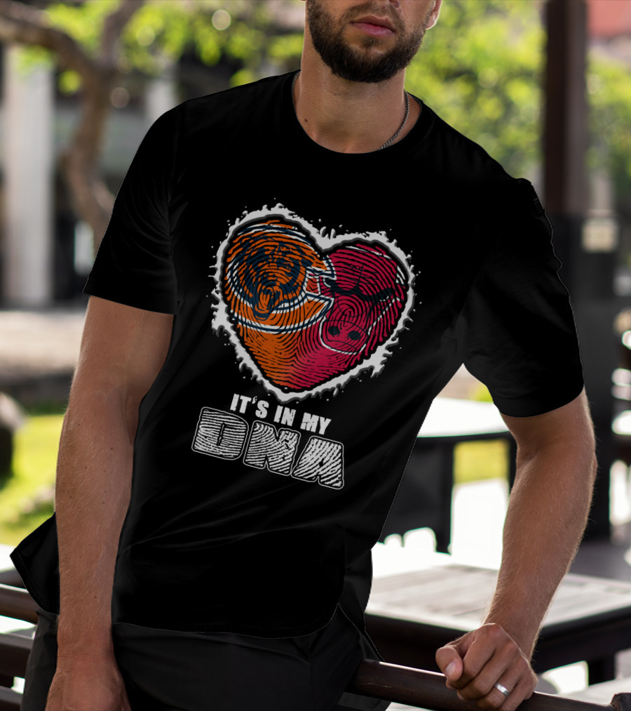 It's In My Dna Bears And Bulls Heart T-Shirt