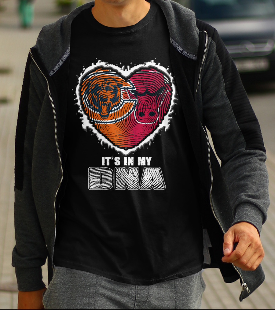 It's In My Dna Bears And Bulls Heart T-Shirt