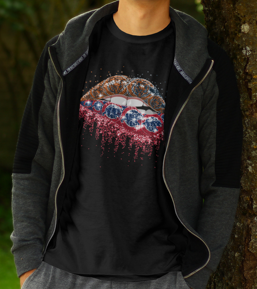 Cincinnati Bengals Patriots Dripping Lip Art Nfl Couture Style T-Shirt