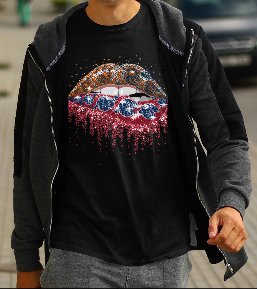 Cincinnati Bengals Patriots Dripping Lip Art Nfl Couture Style T-Shirt
