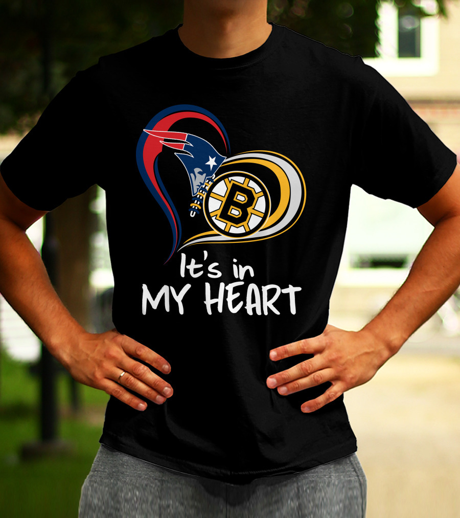 It's In My Heart Patriots Bruins T-Shirt