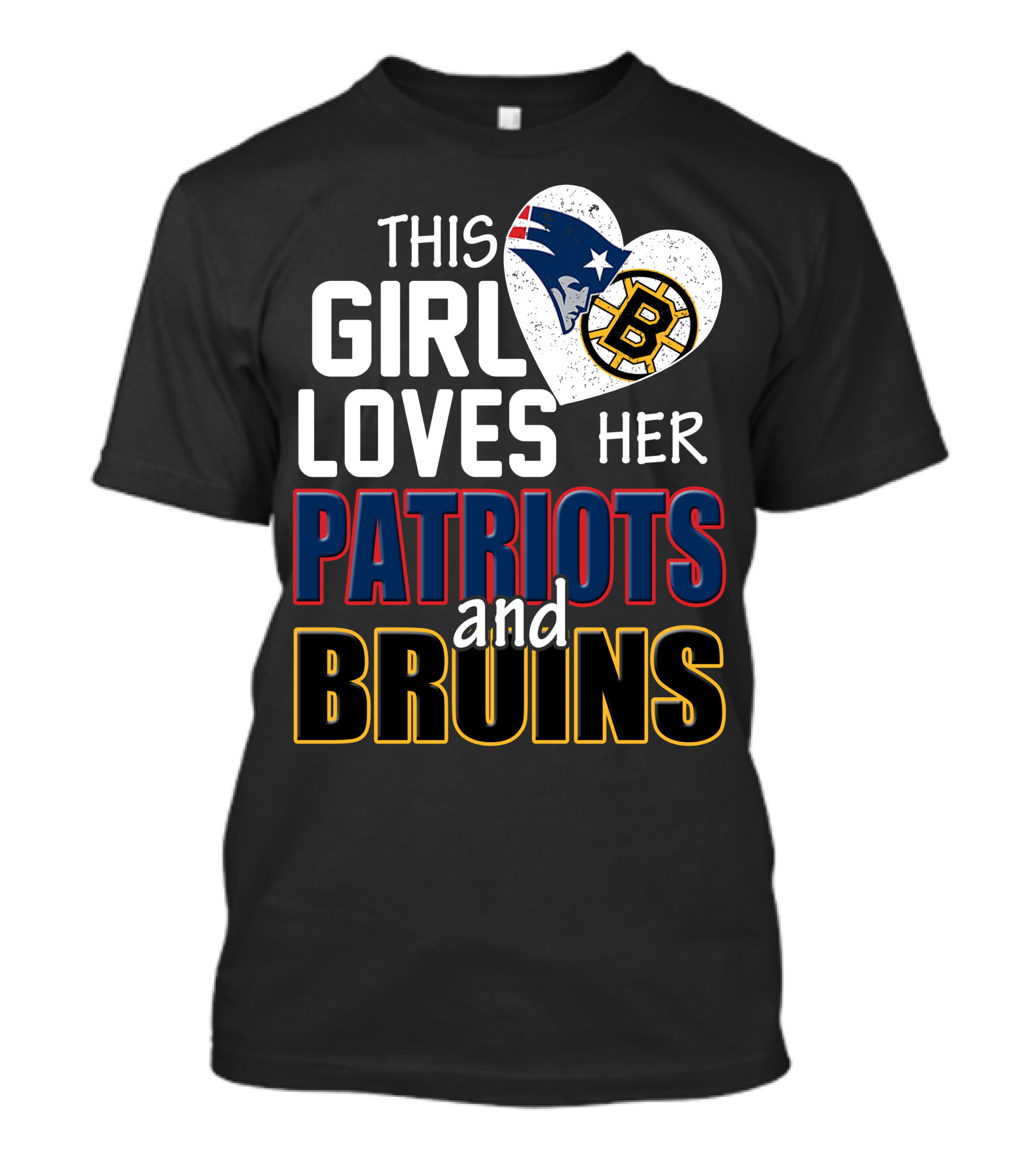This Girl Loves Her Patriots And Bruins T-Shirt