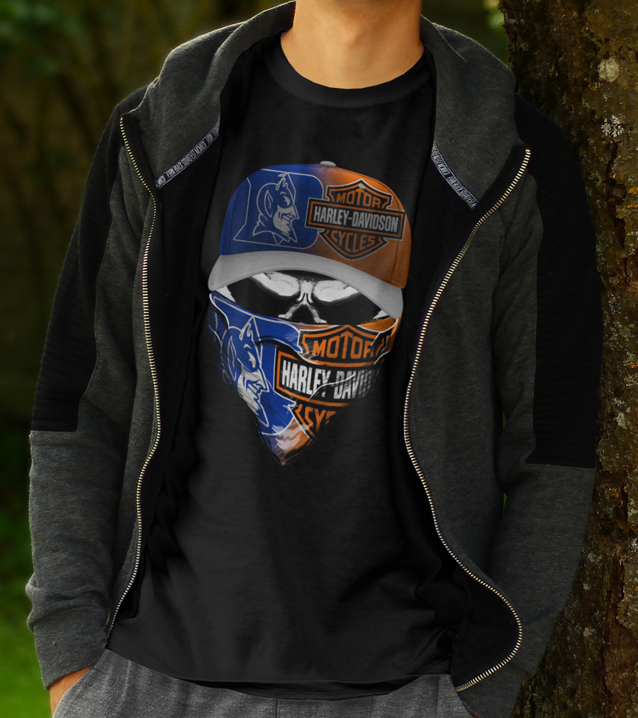 Harley Davidson Motorcycles Blue Devil Mask T-Shirt