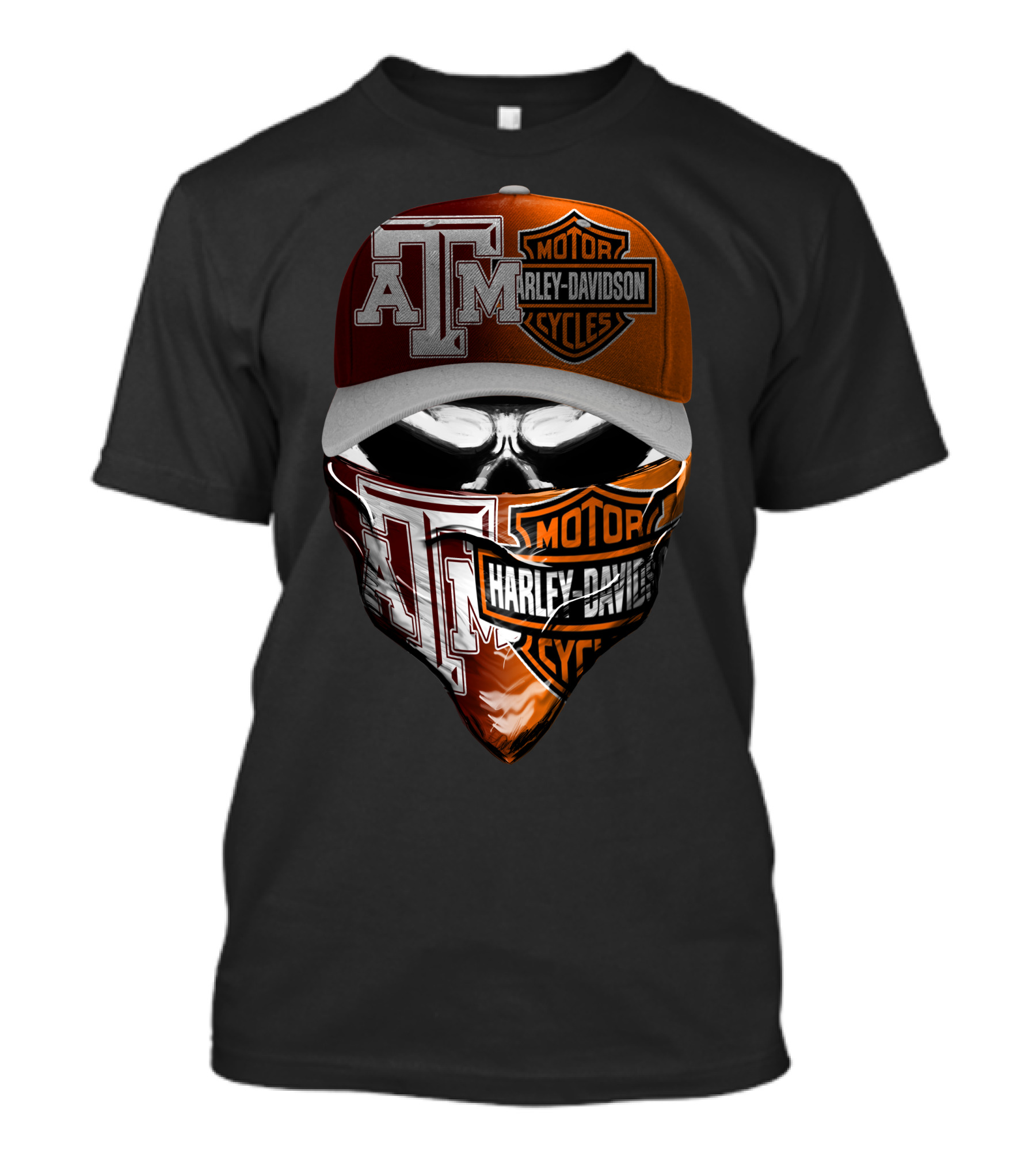 Texas A&M Harley Davidson Bandana And Cap T-Shirt