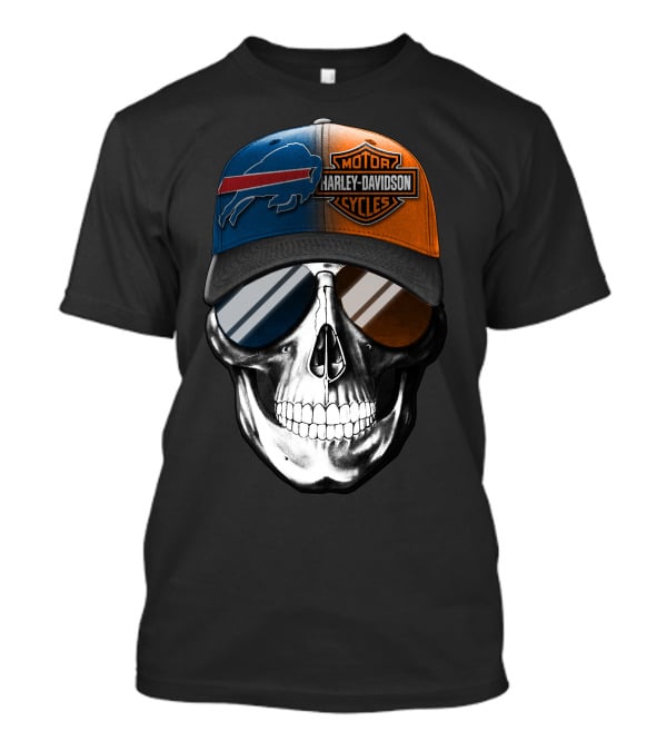 Buffalo Bills Harley Davidson Skull Cap T-Shirt