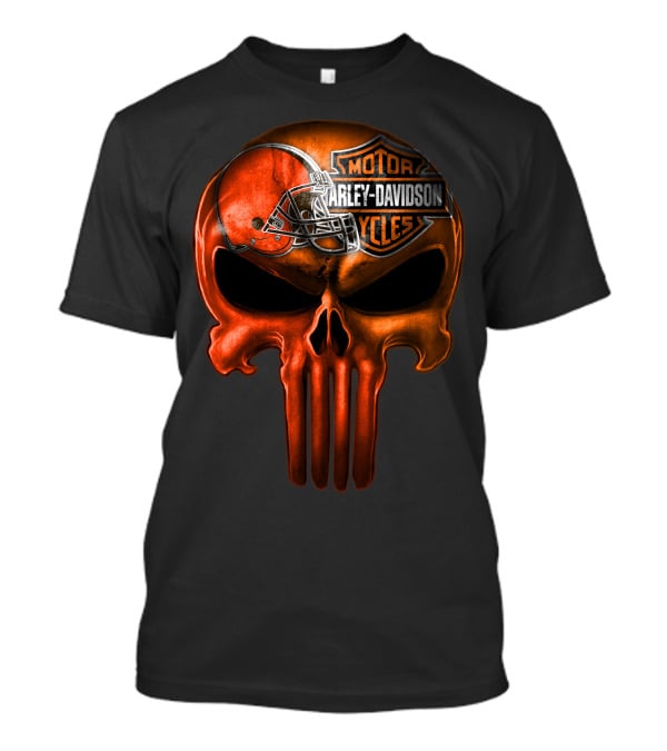 Harley Davidson Skull With Football Helmet T-Shirt