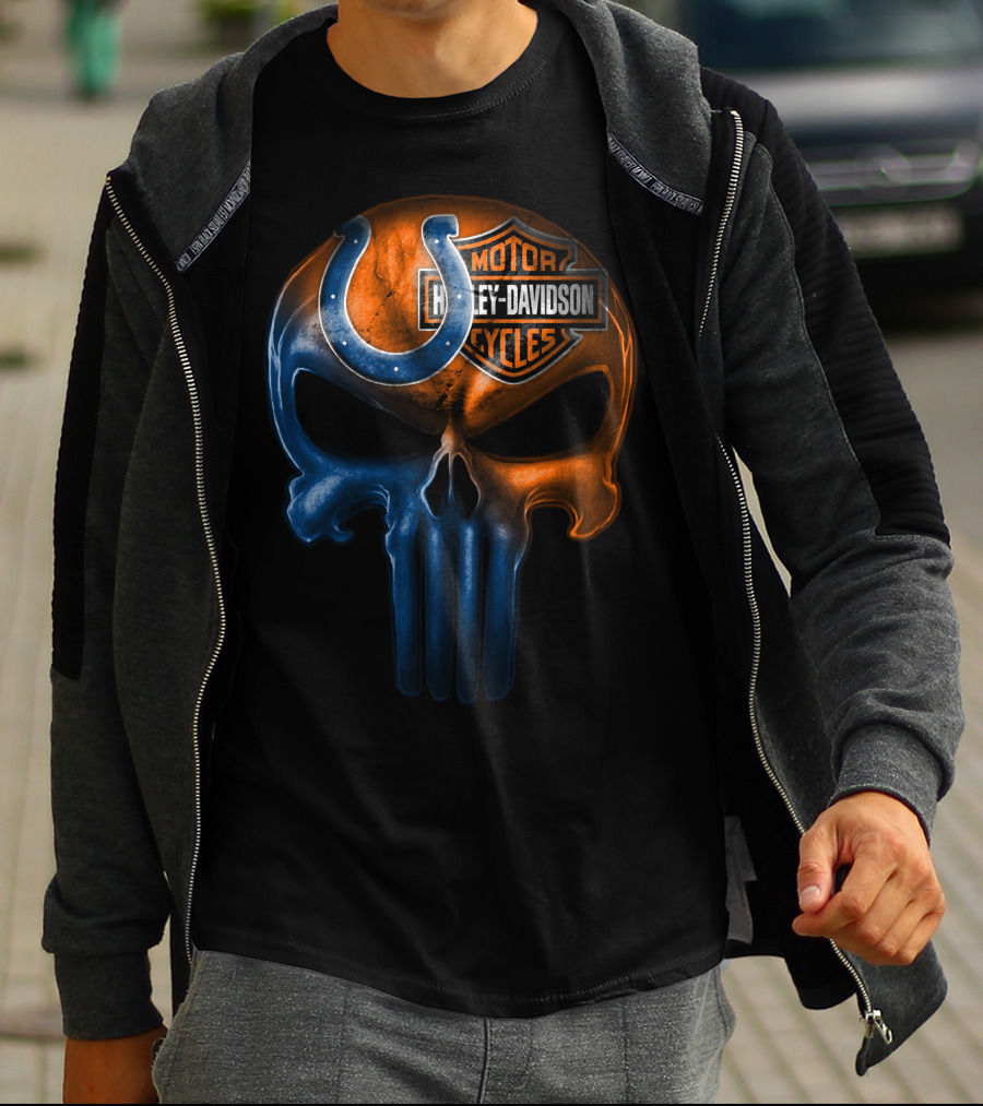 Harley Davidson Indianapolis Colts Skull T-Shirt