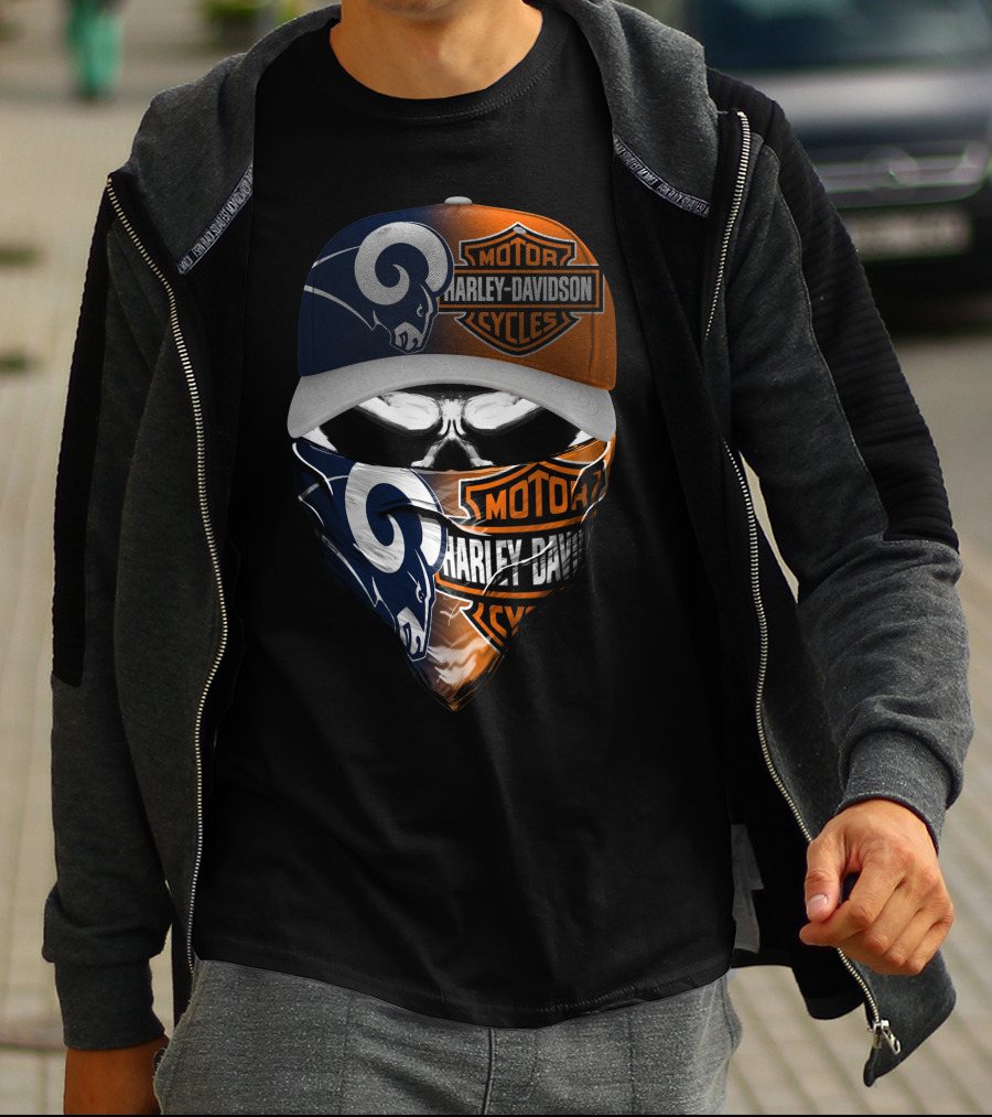 Harley Davidson Los Angeles Rams Fan Gear T-Shirt
