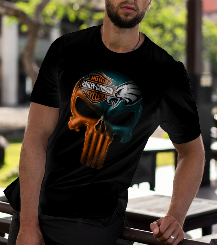 Harley Davidson Motor Cycles Eagles Skull T-Shirt