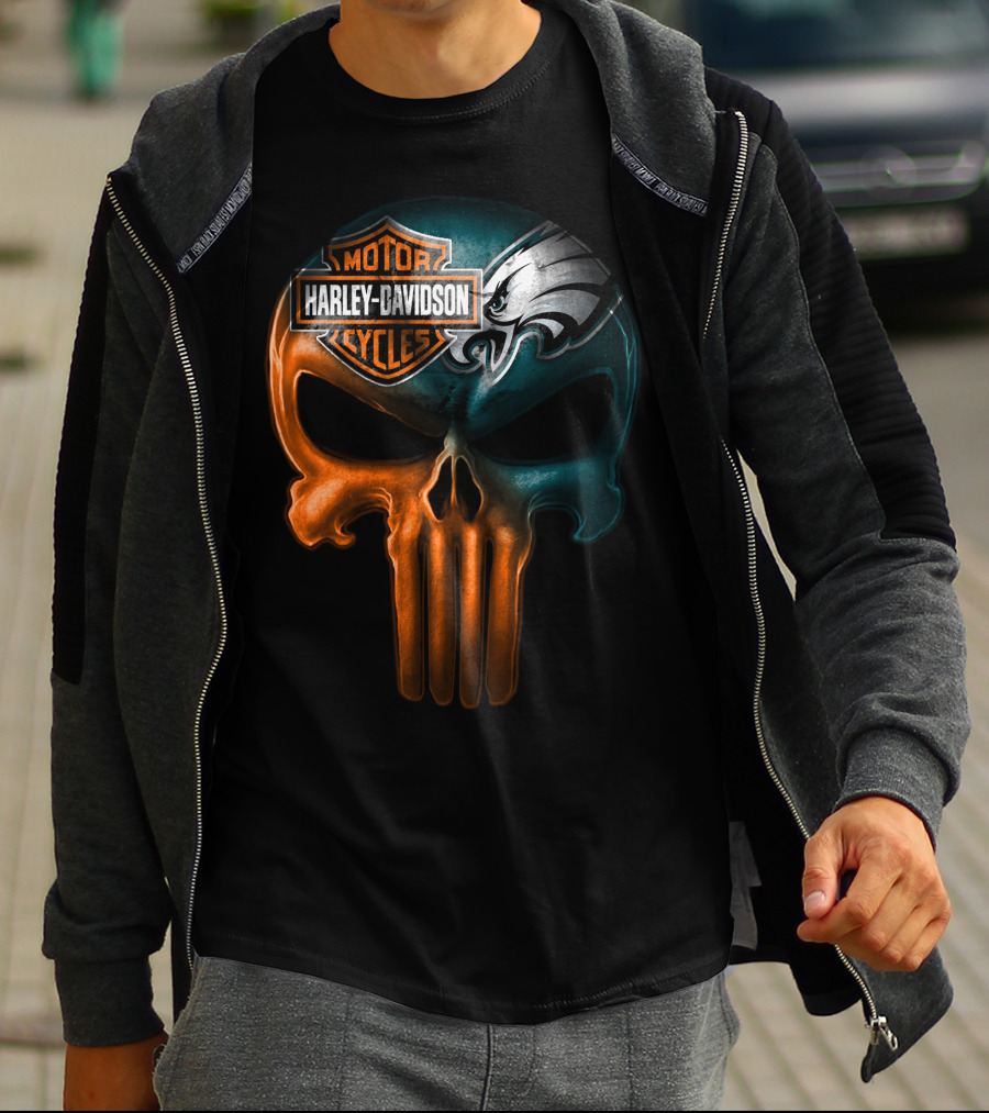 Harley Davidson Motor Cycles Eagles Skull T-Shirt