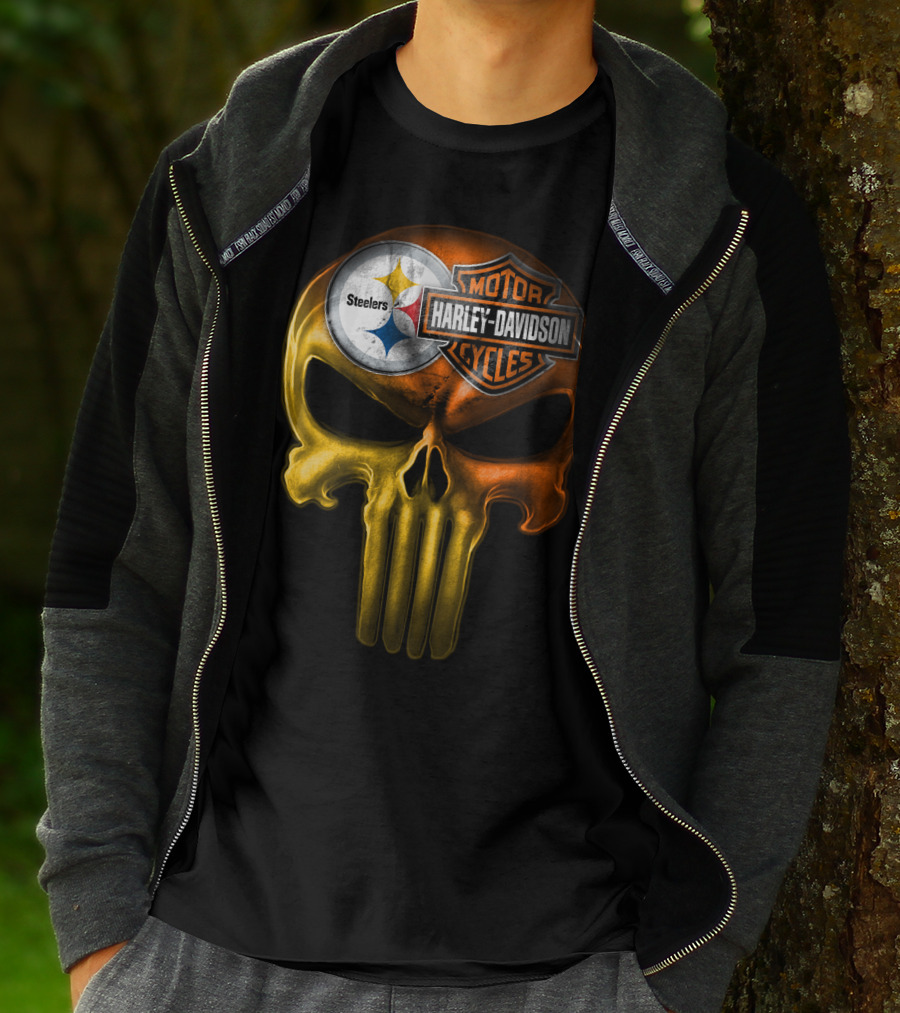 Steelers Harley Davidson Skull 27Hl T-Shirt