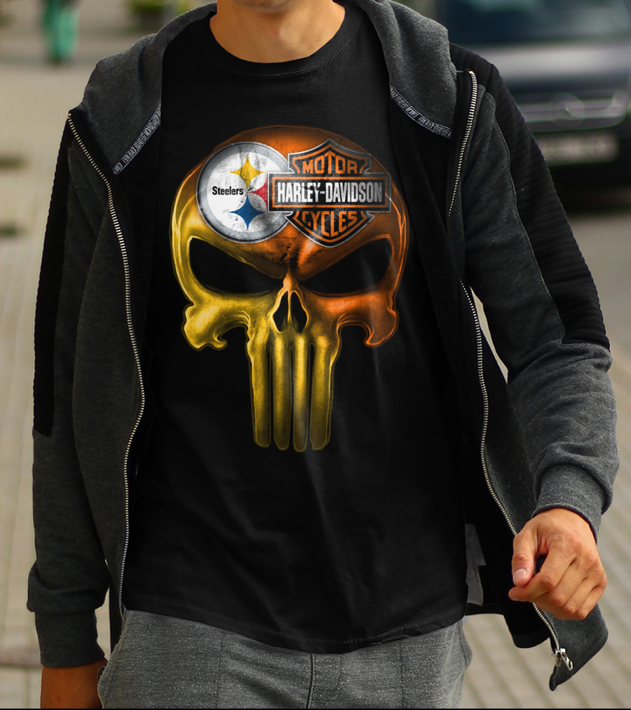 Steelers Harley Davidson Skull 27Hl T-Shirt