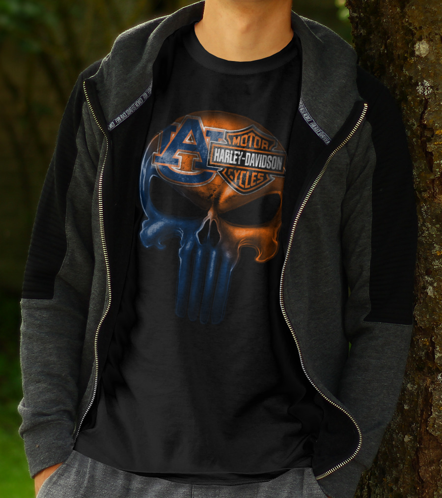 Auburn Tigers Harley Davidson Skull 03Ahl T-Shirt