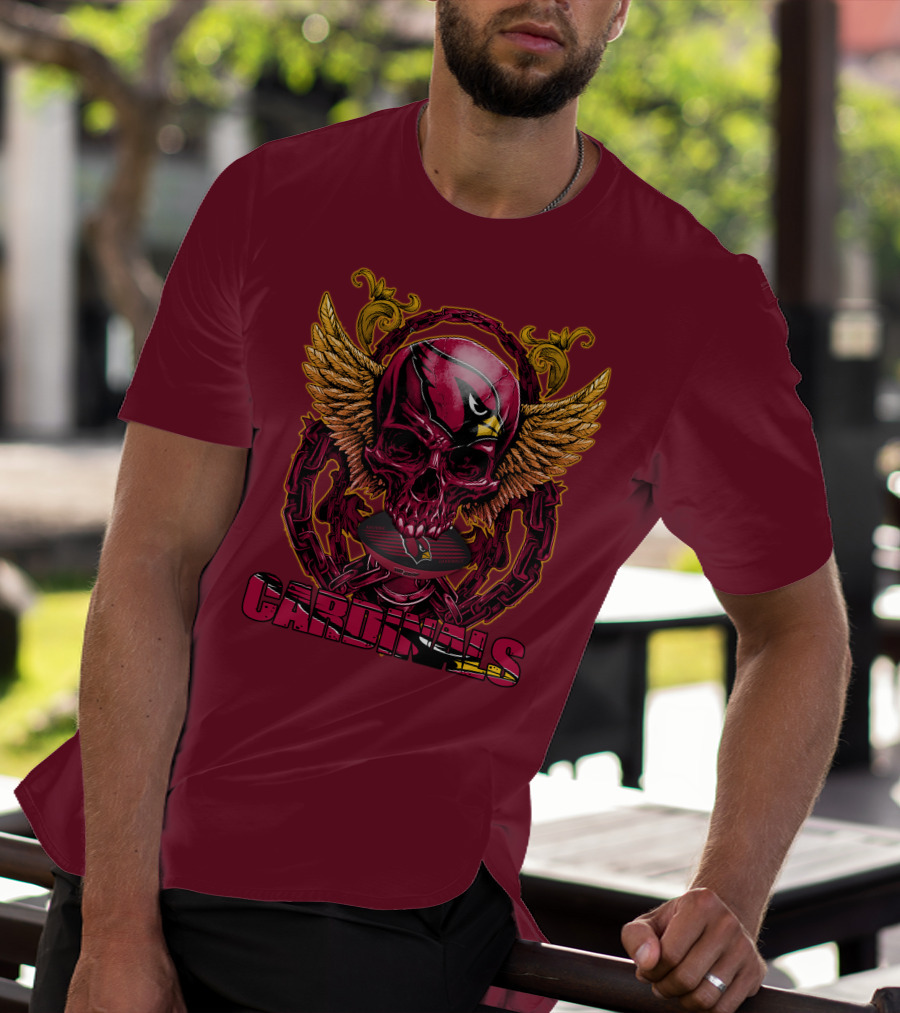 Arizona Cardinals Skullfb Winged Helmet Edition T-Shirt
