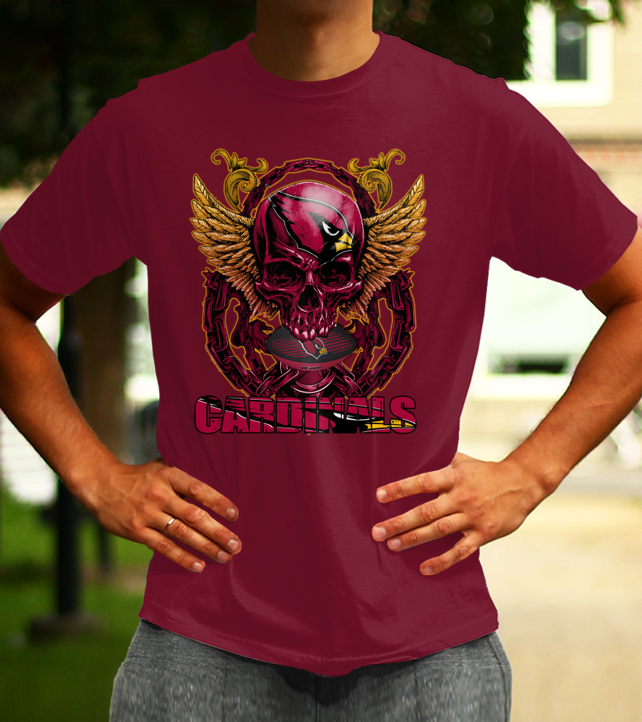 Arizona Cardinals Skullfb Winged Helmet Edition T-Shirt