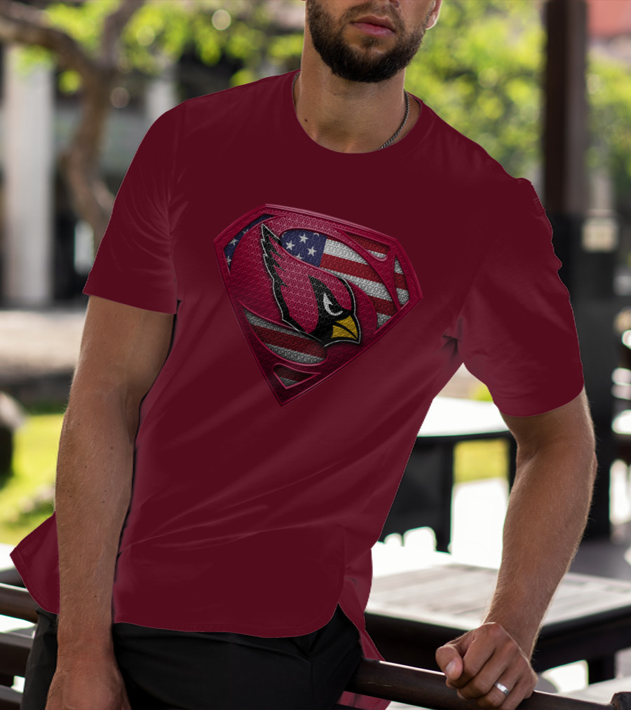 Arizona Cardinals Superman American Flag T-Shirt
