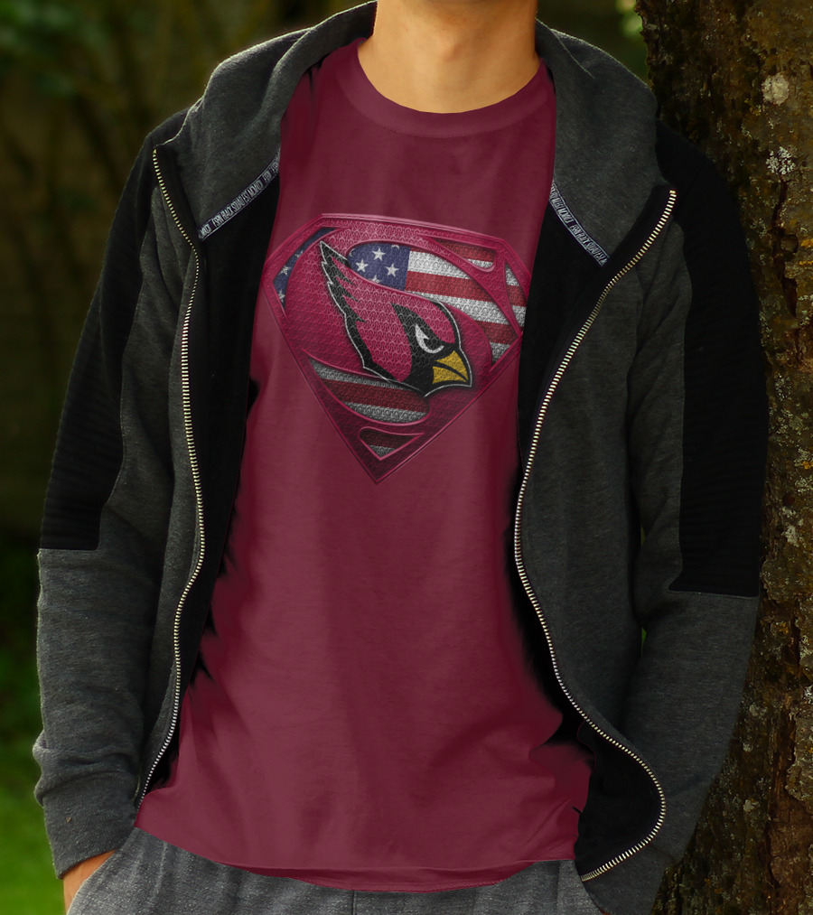 Arizona Cardinals Superman American Flag T-Shirt