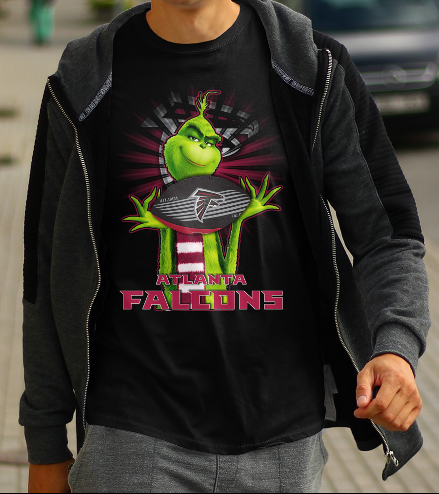 Grinch Holding Atlanta Falcons Football T-Shirt