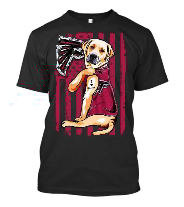 Labrador Retriever I Love Mom Atlanta Falcons Fan Decor T-Shirt