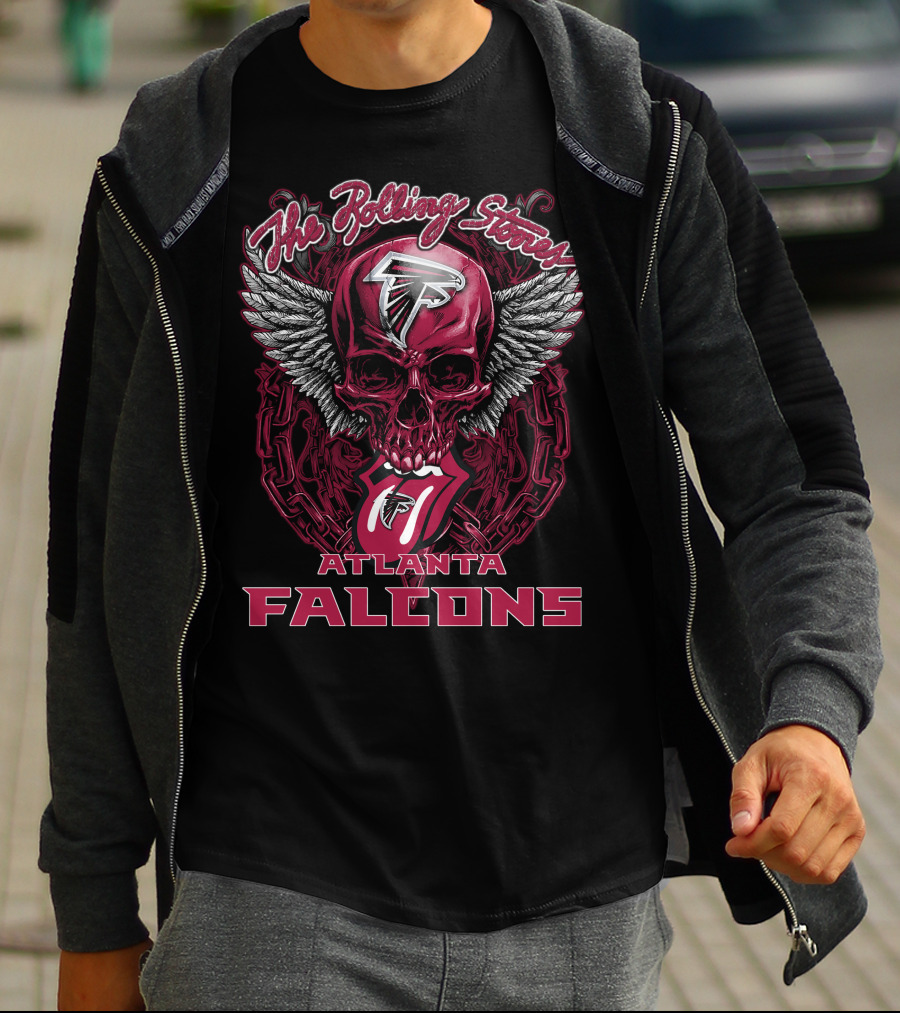 The Rolling Stones Atlanta Falcons Skull With Wings And Tongue T-Shirt