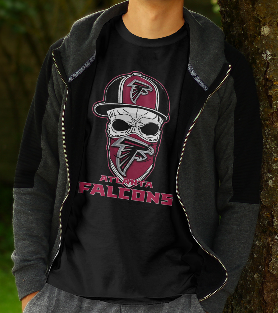 Atlanta Falcons Skull With Cap T-Shirt