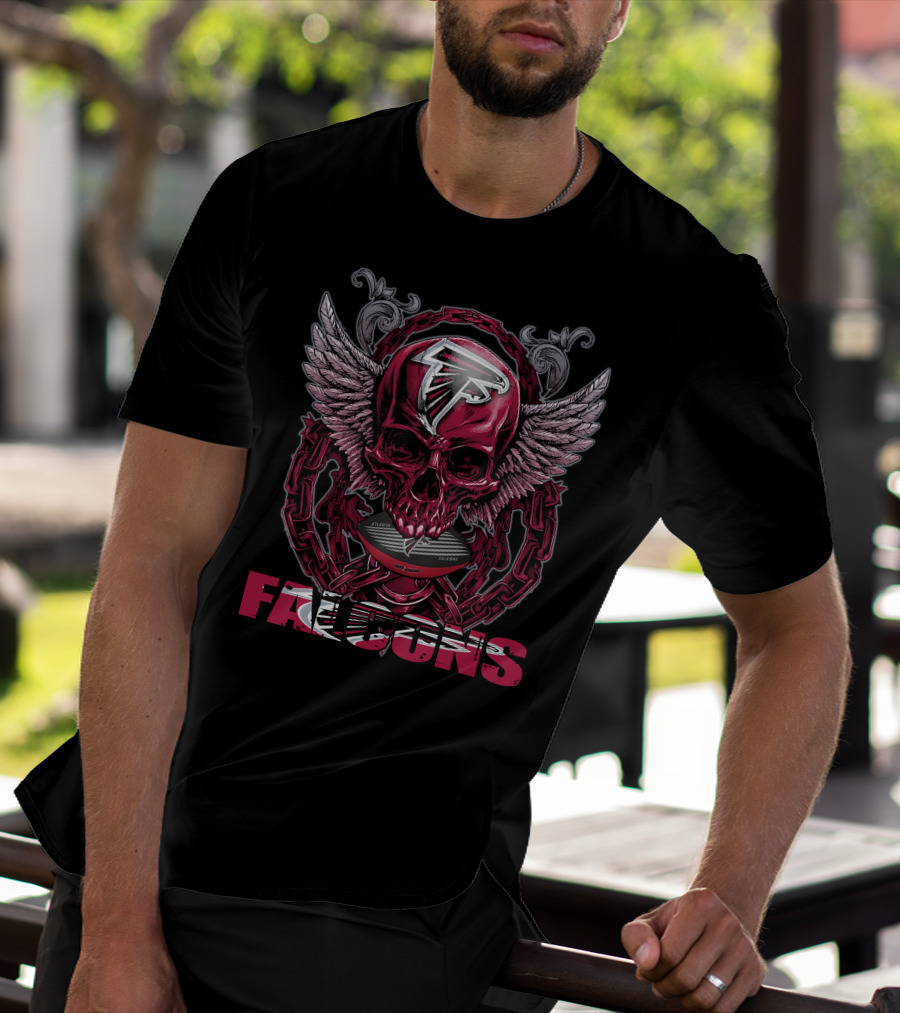 Skullfb Falcons Winged Skull T-Shirt