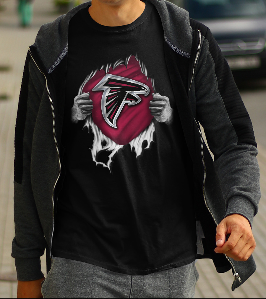 Atlanta Falcons Ripped Logo Reveal T-Shirt