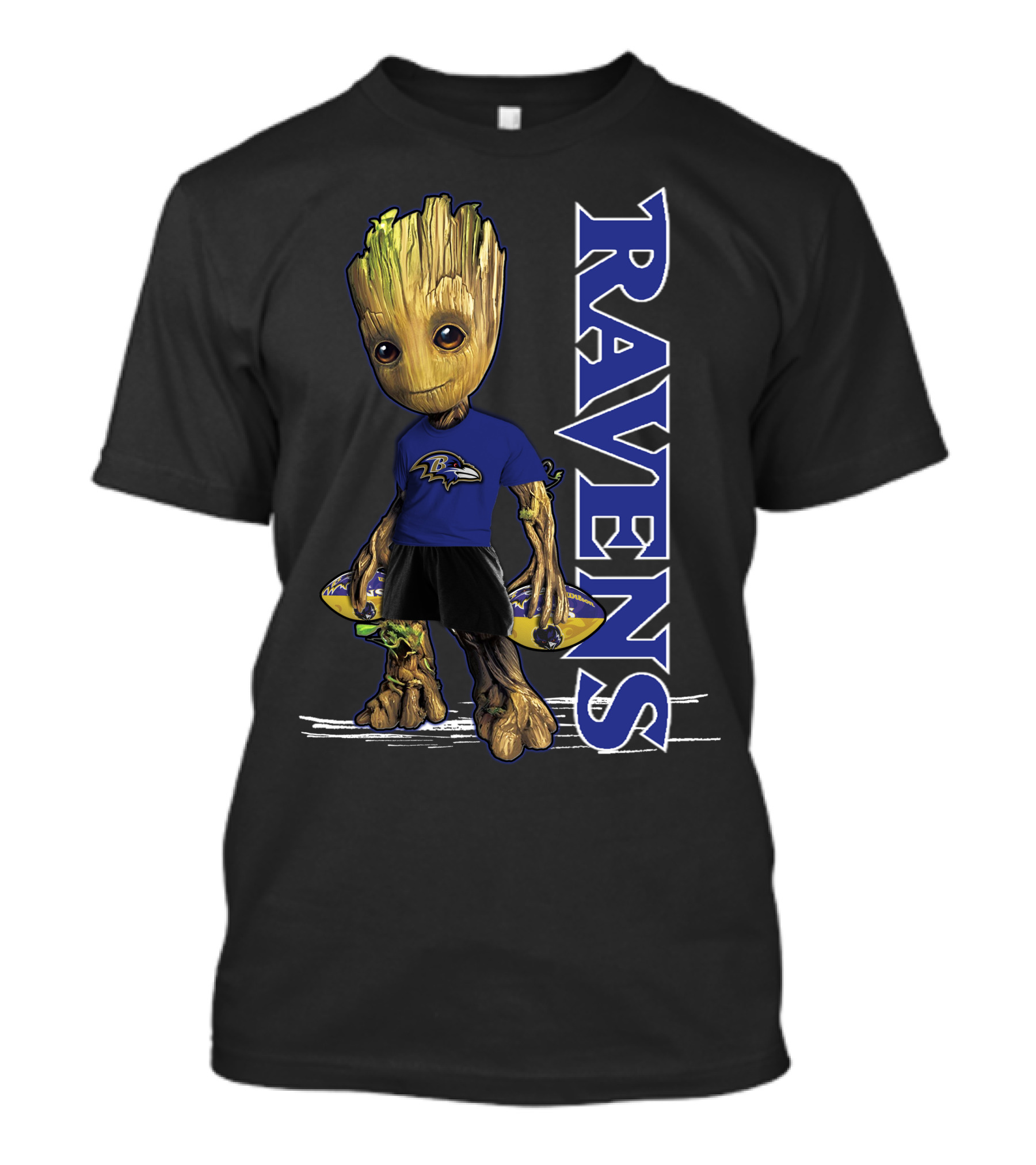 Groot Ravens Baltimore Football Fan T-Shirt
