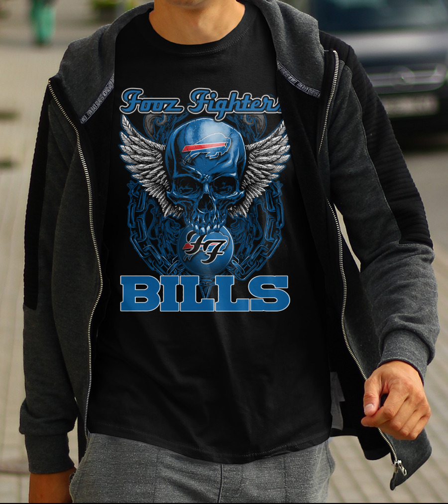 Foo Fighters Buffalo Bills Skull Wings 47 T-Shirt