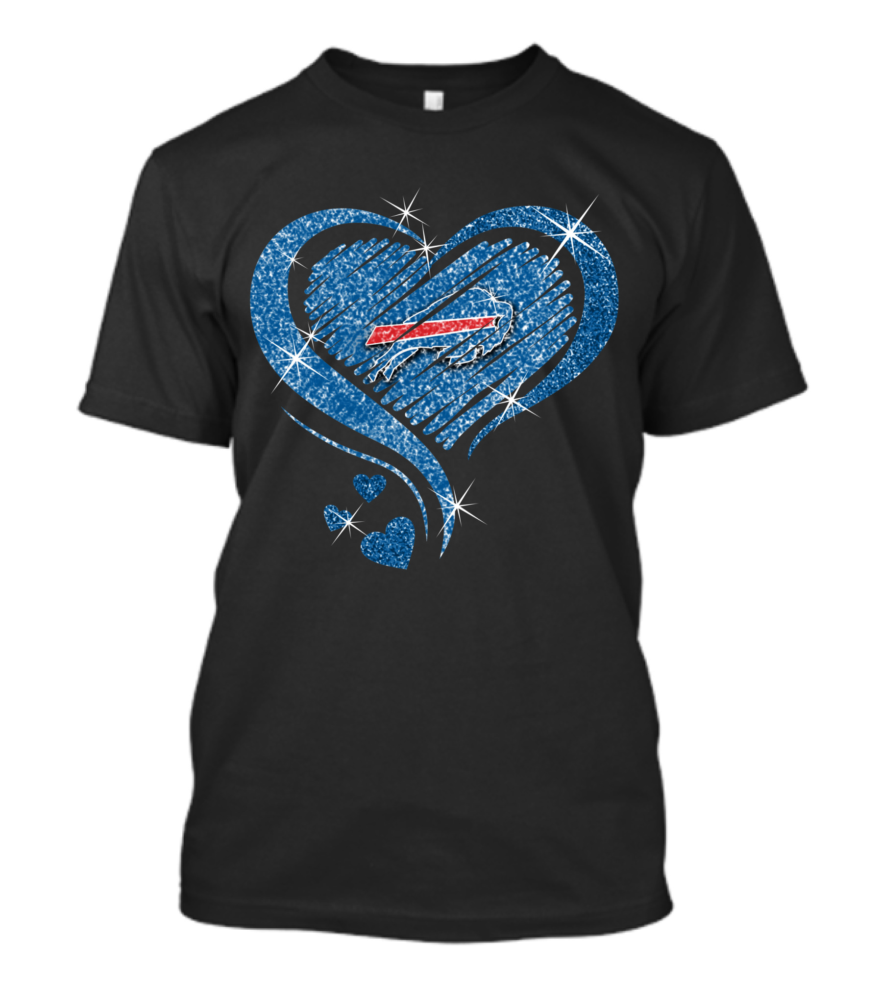 Buffalo Bills Heart Diamond Glitter T-Shirt
