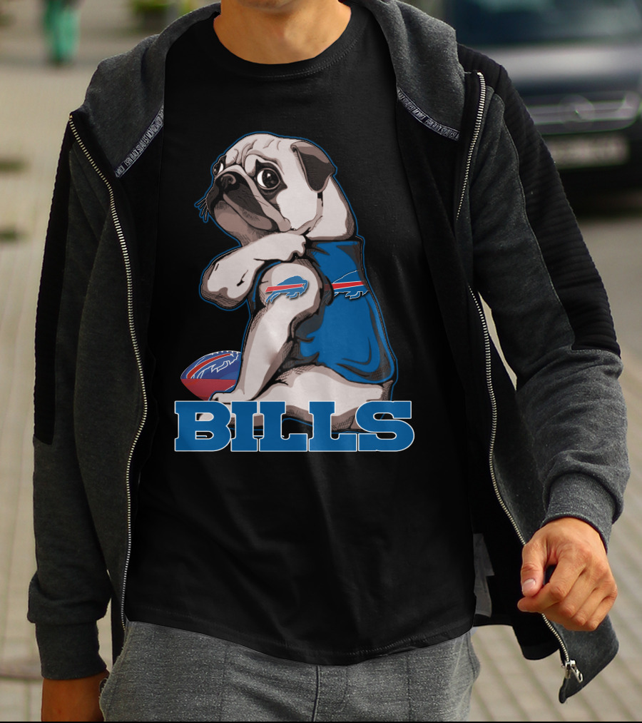 Pug Bills Buffalo Bills Football Team Fan T-Shirt