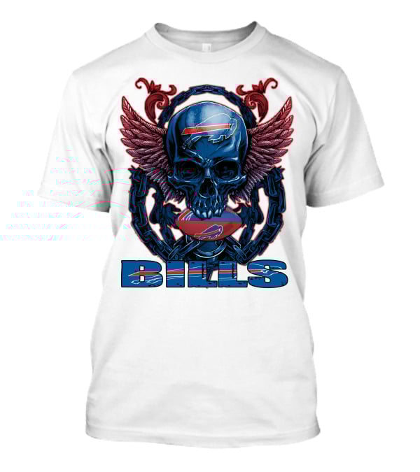 Buffalo Bills Winged Skullfb Football T-Shirt