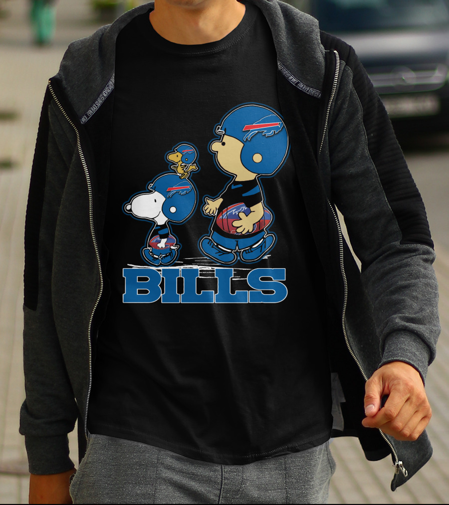 Bills Snpfootball Buffalo Peanuts Characters T-Shirt