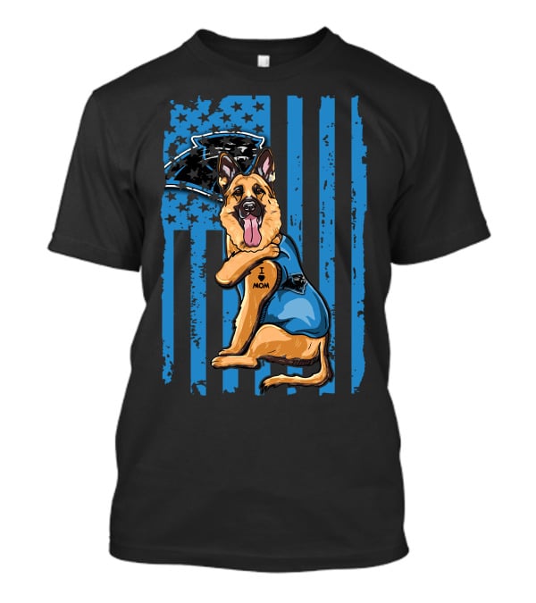 German Shepherd Carolina Panthers Patriotic I Mom Fan T-Shirt