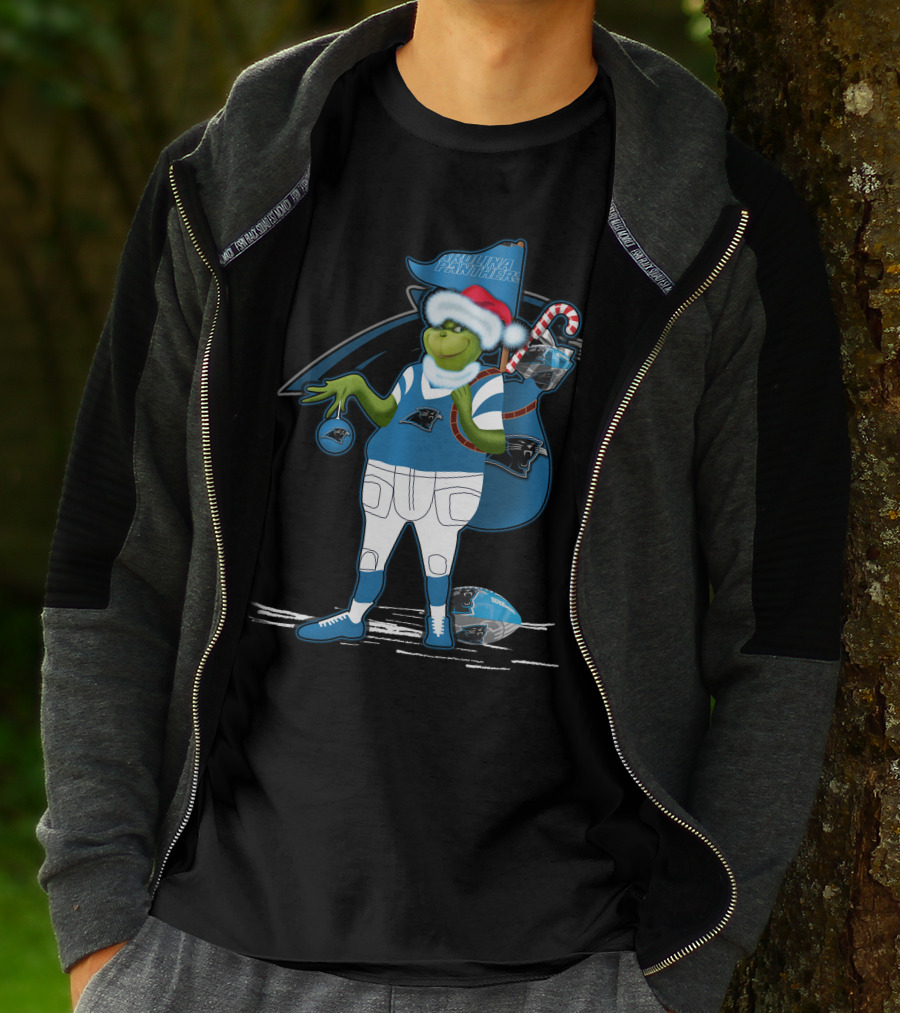 Grinchxmas Carolina Panthers Holiday Football Fan T-Shirt
