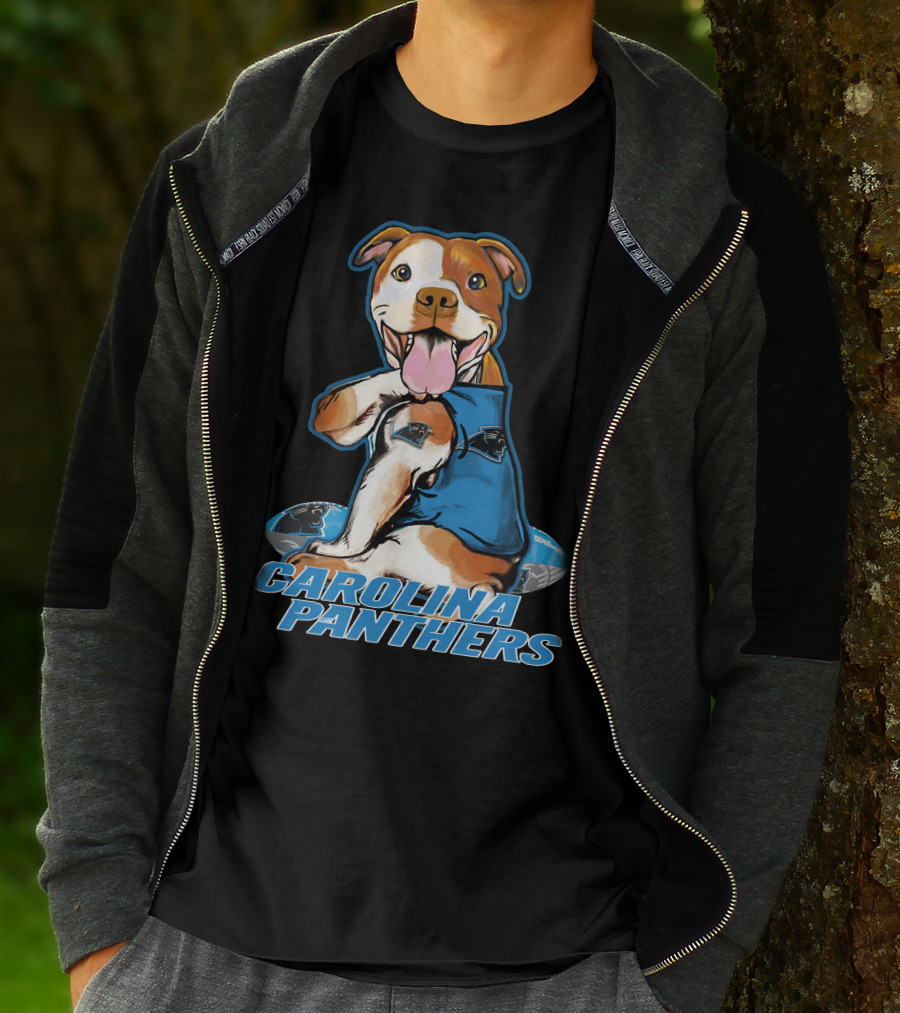 PITTBULL CAROLINA PANTHERS FOOTBALL DOG T-Shirt