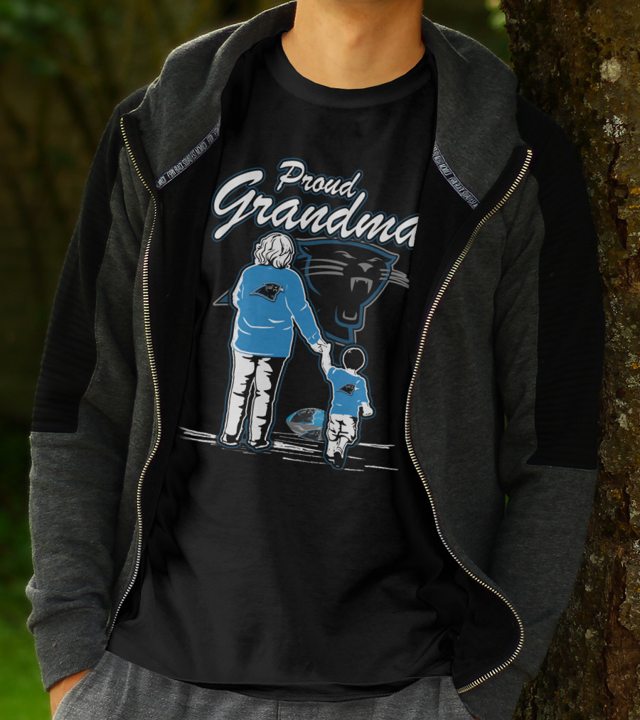Proud Grandma Carolina Panthers Fan Holding Child With Team T-Shirt