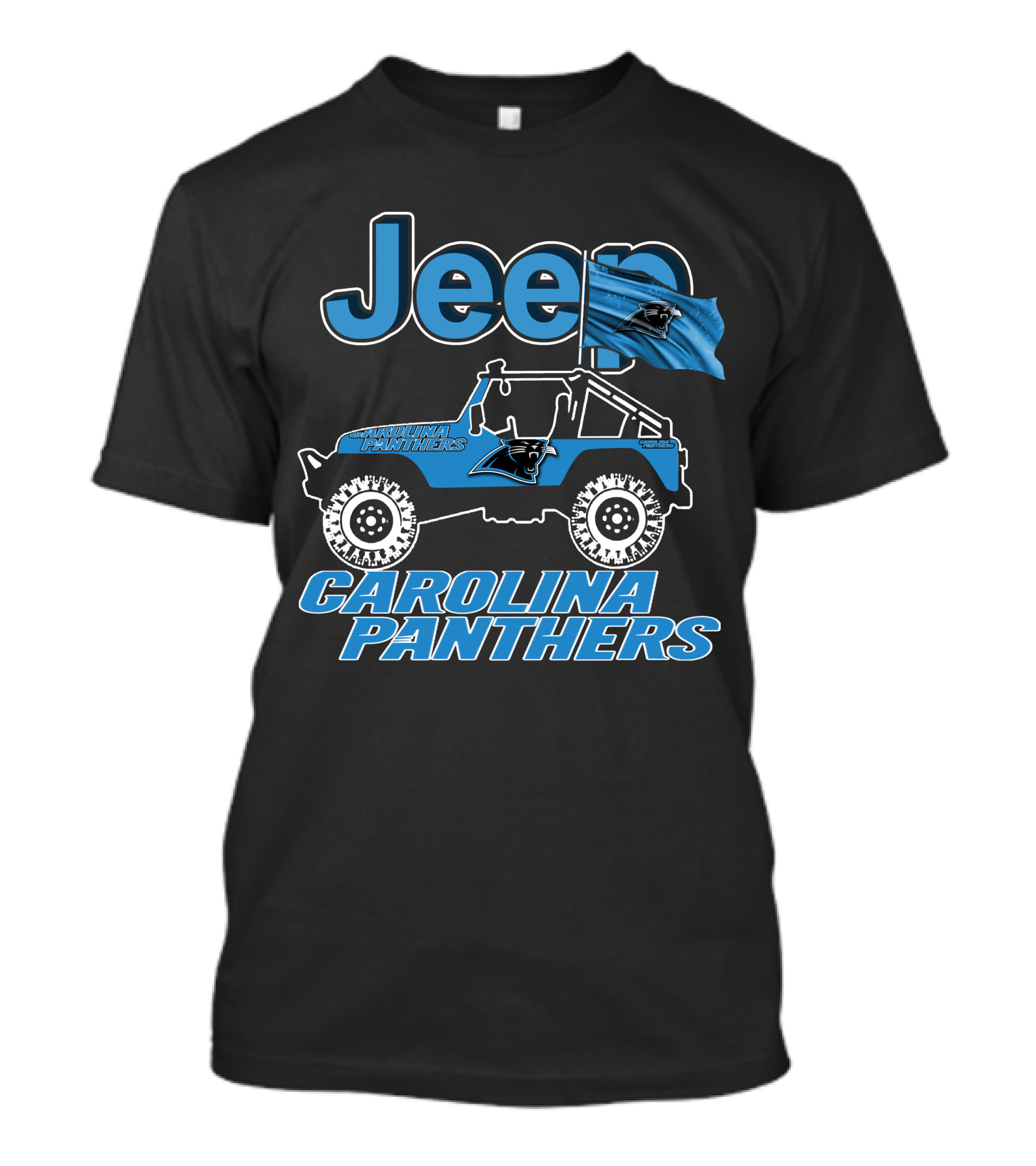 Jeep Carolina Panthers Off-Road Adventure Fan Gear T-Shirt