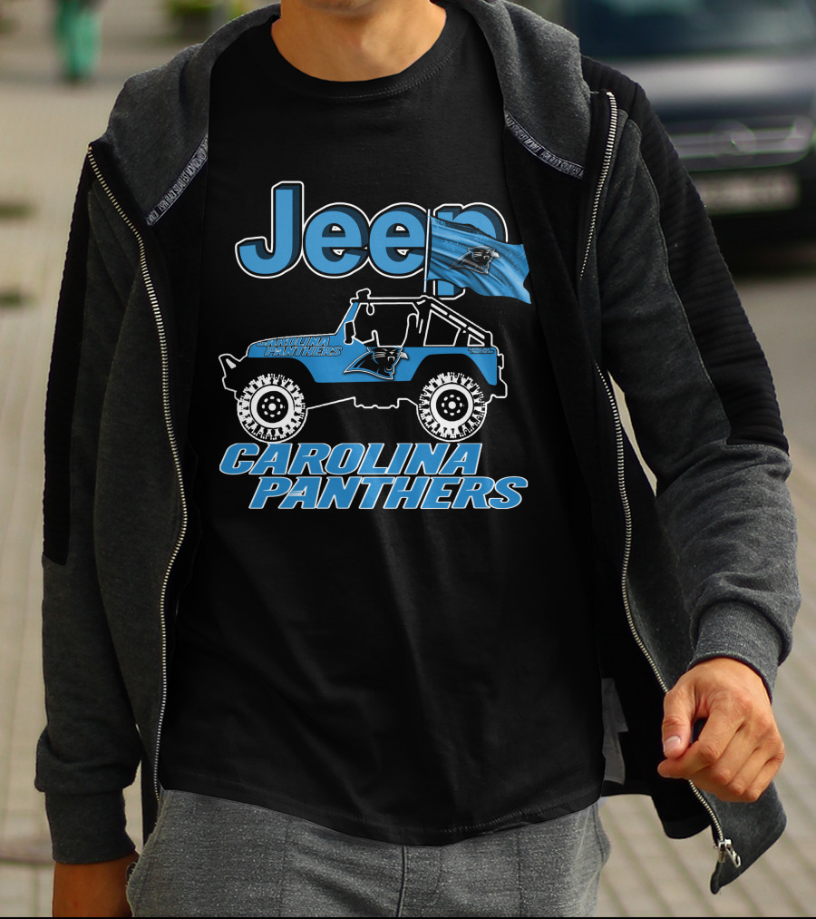 Jeep Carolina Panthers Off-Road Adventure Fan Gear T-Shirt