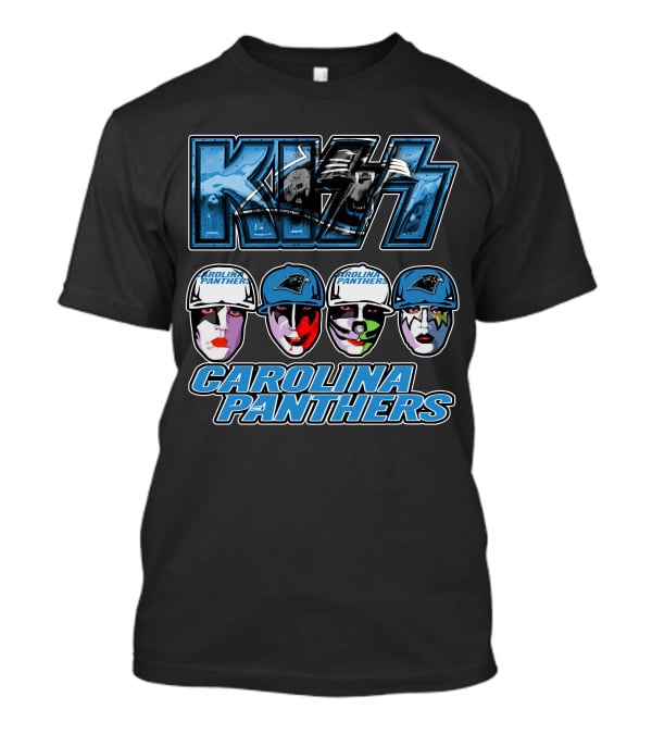 Kiss Carolina Panthers Face Paint Hats Nfl Team T-Shirt