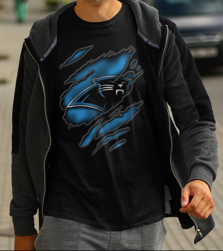 Carolina Panthers Claw Marks Torn T-Shirt